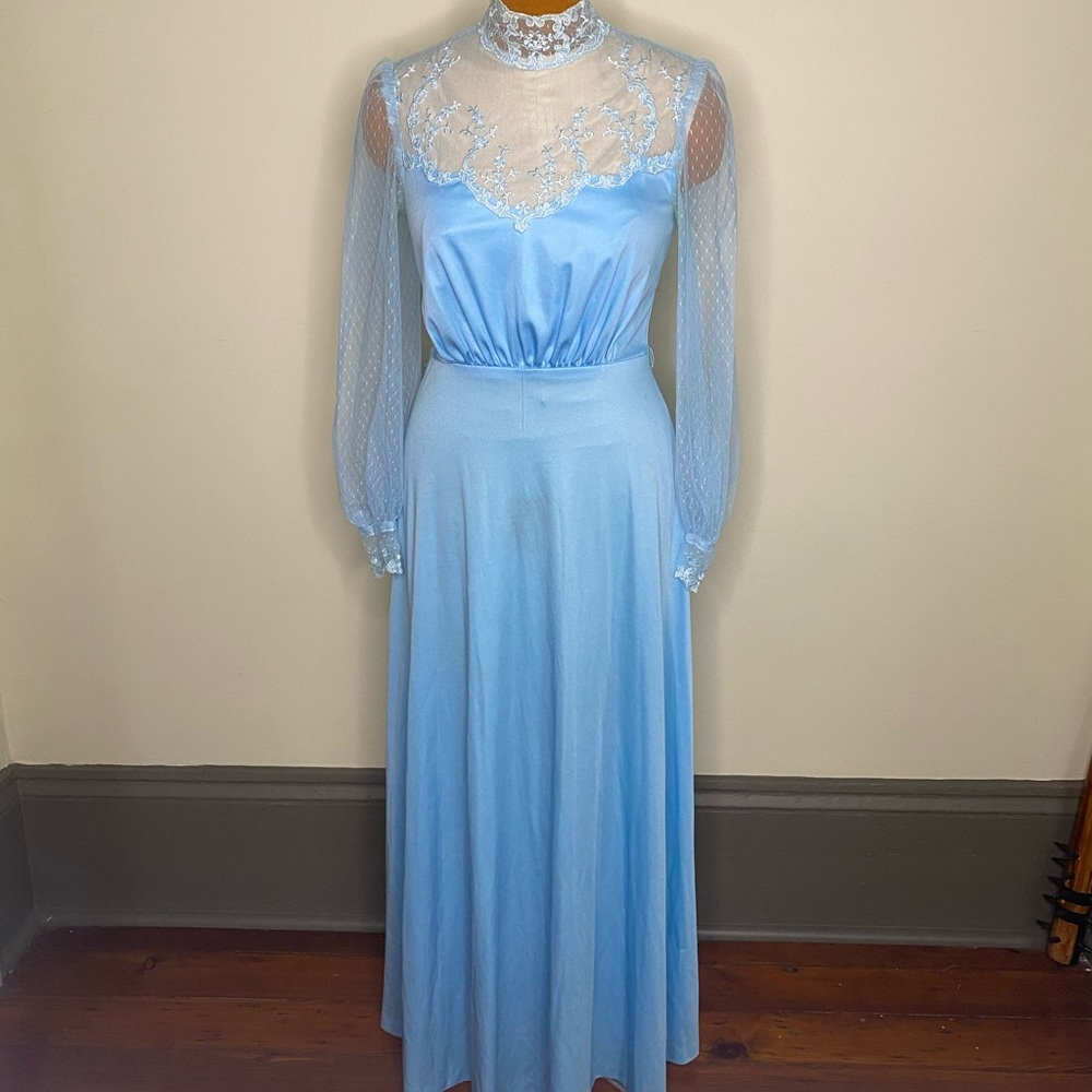Vintage baby blue gunne sax style dress